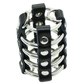 OHMAMA FETISH - PENIS CAGE WITH METAL RINGS AND LEATHER STRAPS