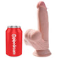 KING COCK - PLUS 3D-DILDO MED SVÄNGANDE BOLLAR 15,2 CM LJUS HUD