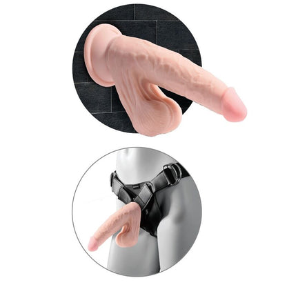 KING COCK - PLUS 3D DILDO MED SVINGANDE KUKKULOR 12,7 CM