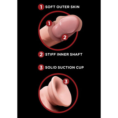 KING COCK - PLUS 3D DILDO MED SVINGANDE KUKKULOR 12,7 CM