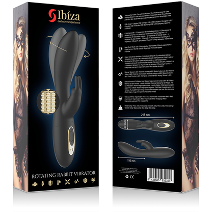 IBIZA - KRAFTFULL PÄRLAD ROTERANDE VIBRATOR MED RABBIT