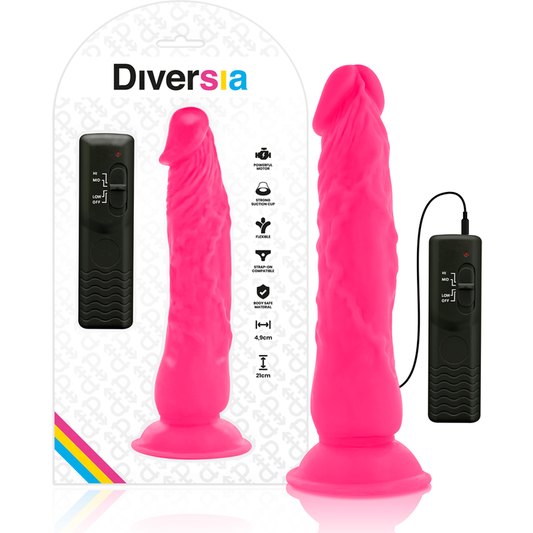 DIVERSIA - FLEXIBEL VIBRERANDE DILDO ROSA 21 CM -O- 4,9 CM