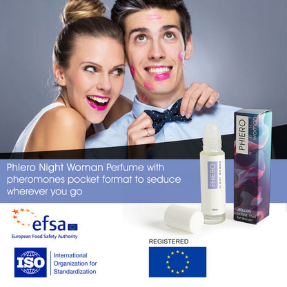 500 COSMETICS - PHIERO NIGHT WOMAN. PERFUME WITH PHEROMONES IN ROLL-ON FORMAT FOR WOMEN - Kink&Play