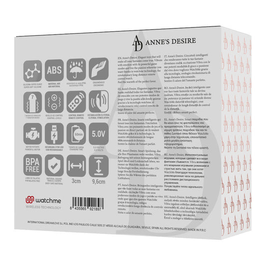 ANNE'S DESIRE - PANTY PLEASURE TECHNOLOG A WATCHME SVART/GULD