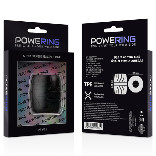 POWERING - SUPERFLEXIBEL OCH TÅLIG PENISRING 5 CM PR11 SVART