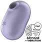SATISFYER - PRO TO GO 2 DUBBEL LUFTPULSSTIMULATOR &amp; VIBRATOR VIOLETT