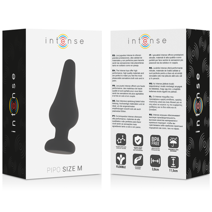 INTENS - ANALPLUGG PIPO M SVART SILIKON 11 CM
