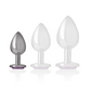INTENSE - ALUMINUM METAL ANAL PLUG WITH VIOLET CRYSTAL SIZE S