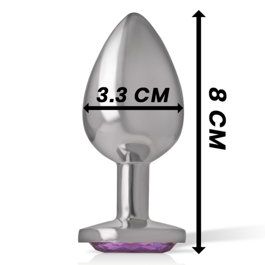 INTENSE - ALUMINUM METAL ANAL PLUG WITH VIOLET CRYSTAL SIZE M
