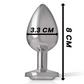 INTENSE - ALUMINUM METAL ANAL PLUG WITH SILVER CRYSTAL SIZE M