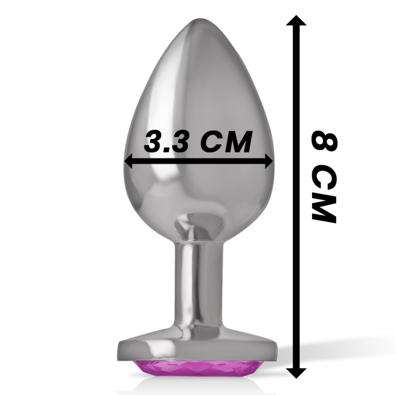 INTENSE - ANALPLUGG I ALUMINIUM MED ROSA KRISTALL STORLEK M