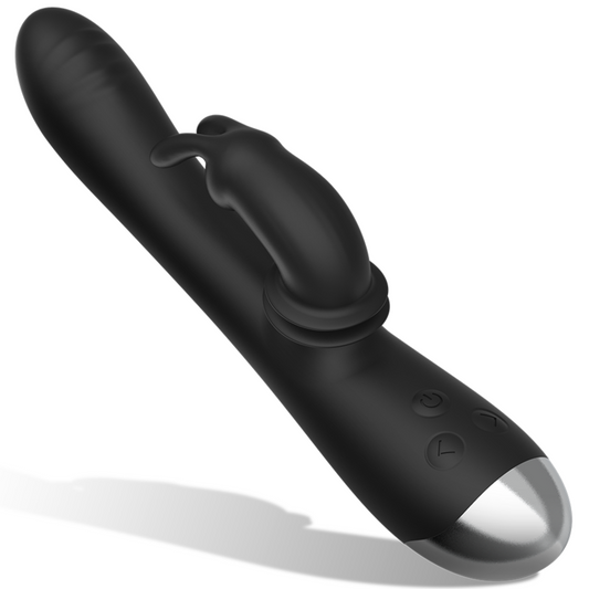 BLACK&SILVER - DJ. ADAM UPPLADDNINGSBAR VIBRATOR I SILIKON – SVART