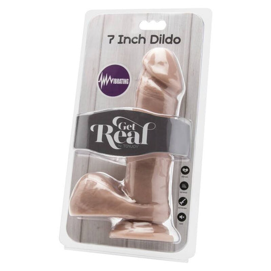 GET REAL - DILDO 18 CM MED BOLLAR VIBRATORSKIN