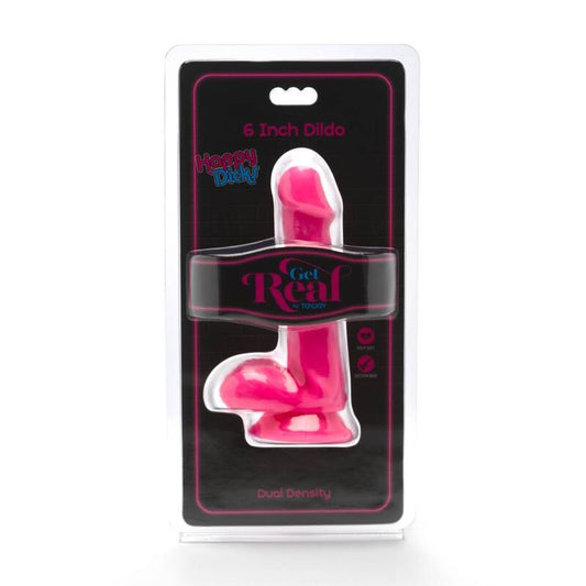 GET REAL - HAPPY DICKS DILDO 12 CM BOLLAR ROSA
