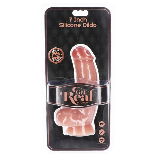 GET REAL - SILIKONDILDO 18 CM MED BOLLAR I HUD