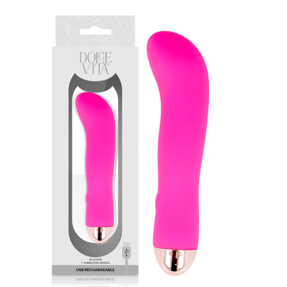DOLCE VITA - UPPLADDNINGSBAR VIBRATOR TVÅ ROSA 7 HASTIGHETER
