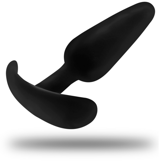 BLACK&SILVER - KAEL ANALPLUGG I SILIKON MED MEDELSTOR HANDTAG