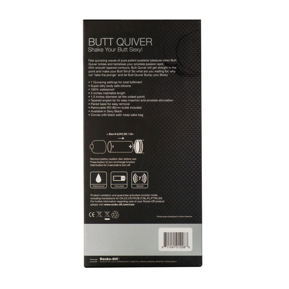 ROCKS-OFF - BUTT QUIVER P-POINT STIMULATOR 7 SPEEDS BLACK - Kink&Play