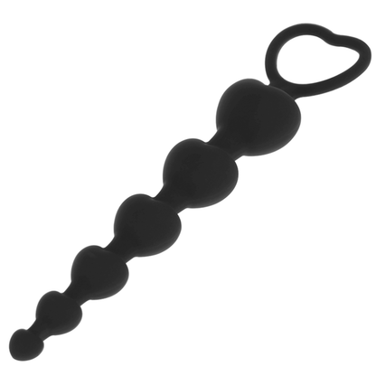 BLACK&SILVER - MILA ANALKEDJA AV HJÄRTAN 18 CM