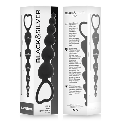 BLACK&SILVER - MILA ANALKEDJA AV HJÄRTAN 18 CM