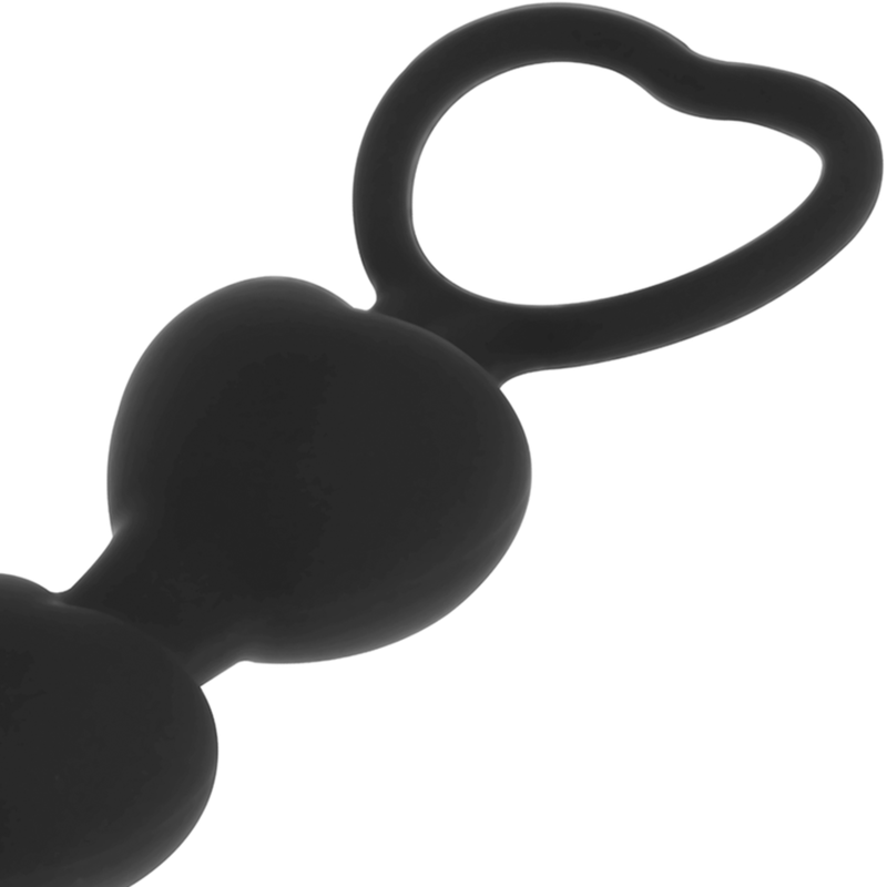 BLACK&SILVER - MILA ANALKEDJA AV HJÄRTAN 18 CM