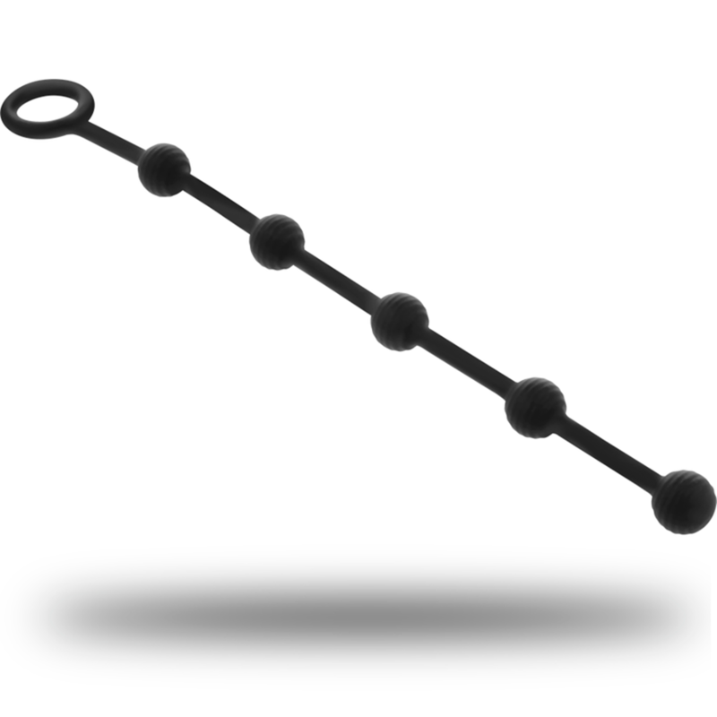 SVART & SILVER - KORG ANAL ROSARIE SILIKON INITIATION 21 CM