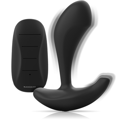 BLACK&SILVER - DWAYNE ANALPLUG SILIKON FJÄRRKONTROLL
