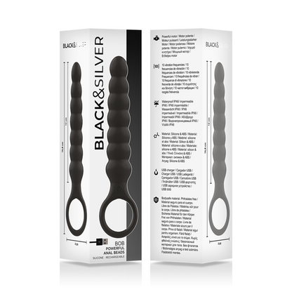 SVART&SILVER - BOB KRAFTFULL ANALDILATOR I SILIKON