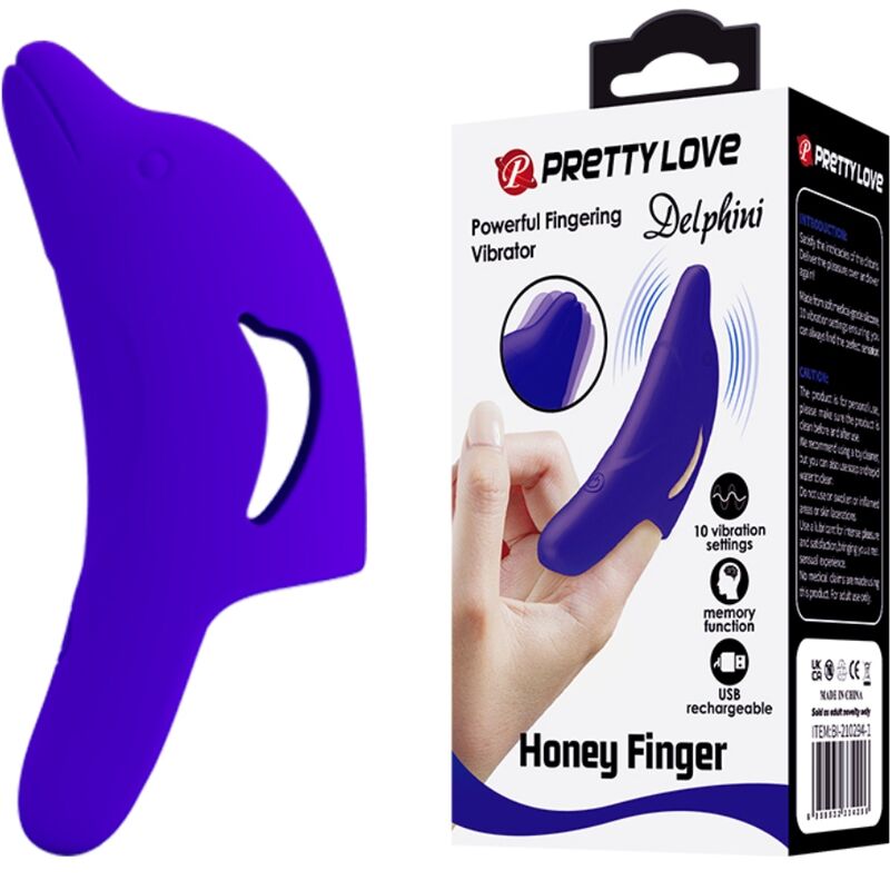 PRETTY LOVE - DELPHINI KRAFTFULL MÖRKBLÅ FINGERSTIMULATOR