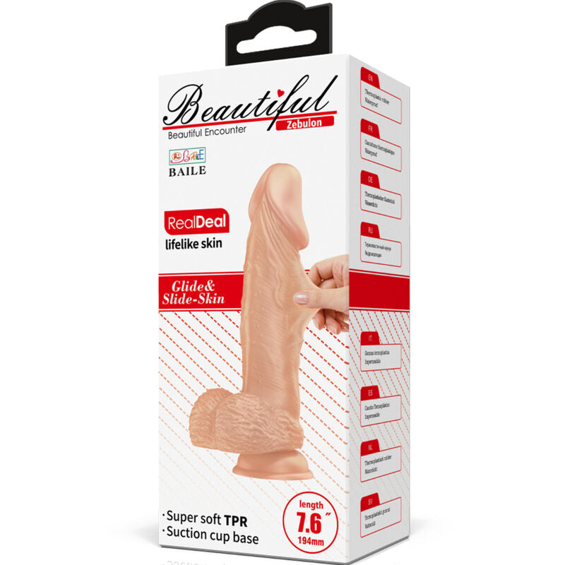 BAILE - BEAUTIFUL ENCOUNTER ZEBULON FLEXIBEL REALISTISK DILDO 19,4 CM NATURLIG