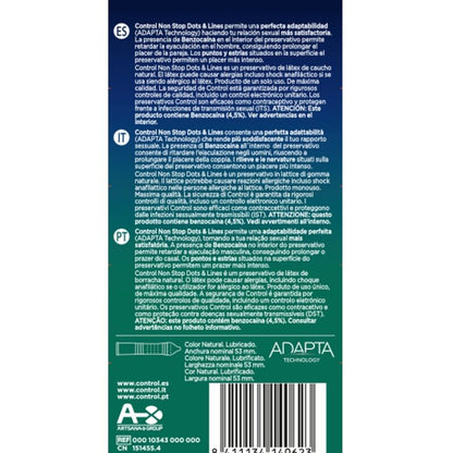 CONTROL - NONSTOP DOTS AND LINES CONDOMS 12 UNITS - Kink&Play
