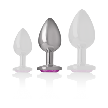 INTENSE - ANALPLUGG AV ALUMINIUM METALL ROSA HJÄRTA STORLEK M
