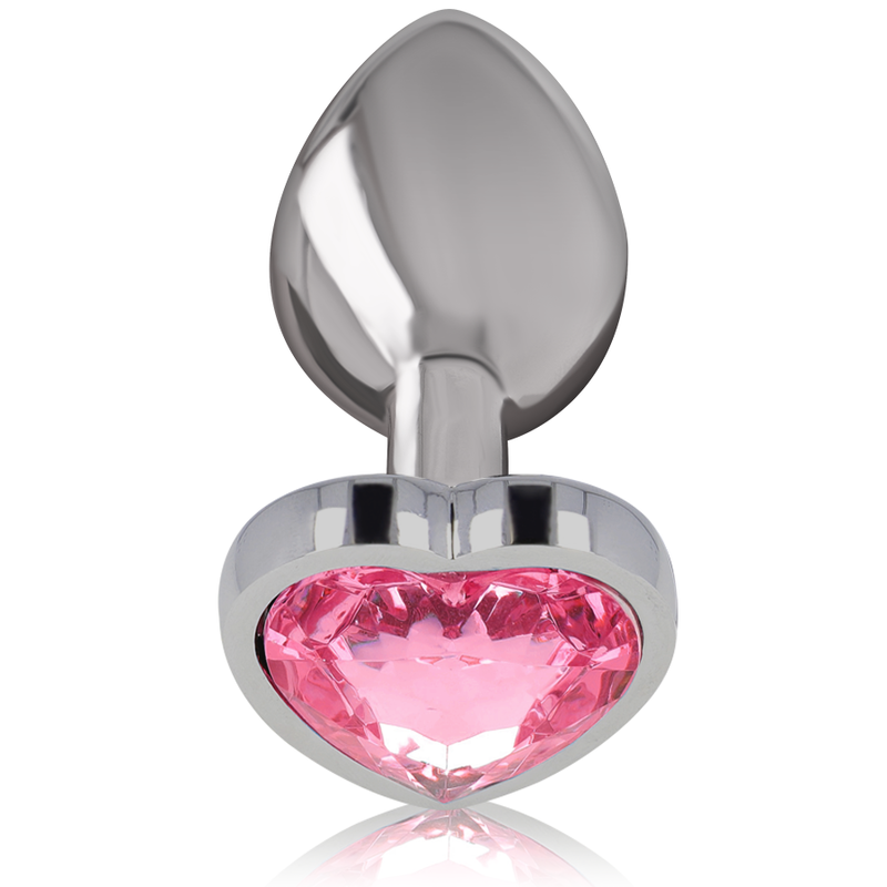 INTENSE - ANALPLUGG AV ALUMINIUM METALL ROSA HJÄRTA STORLEK M