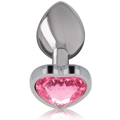 INTENSE - ANALPLUGG AV ALUMINIUM METALL ROSA HJÄRTA STORLEK M