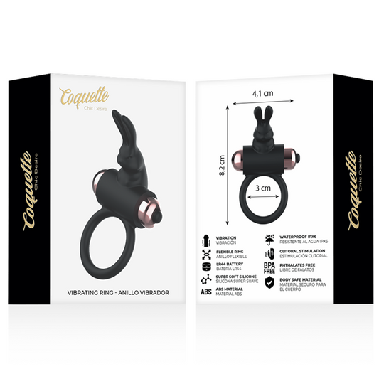 COQUETTE CHIC DESIRE - KUKRING MED VIBRATOR SVART/ GULD