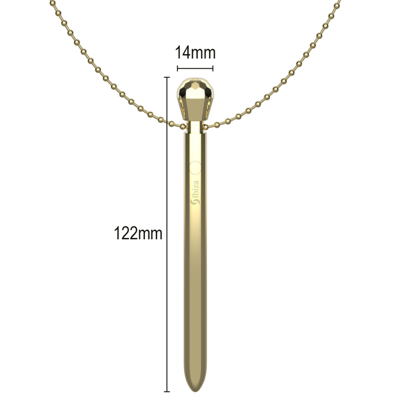 IBIZA - KLITORISSTIMULATOR SOM HALSSMYCKE USB-LADDARE 12 VIBRATIONSLÄGEN GULD 12,2 X 1,5