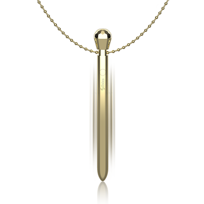 IBIZA - KLITORISSTIMULATOR SOM HALSSMYCKE USB-LADDARE 12 VIBRATIONSLÄGEN GULD 12,2 X 1,5