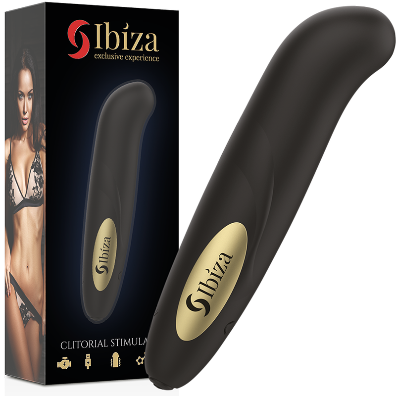 IBIZA - KLITTORISSTIMULATOR USB-LADDARE 10 VIBRATIONSLÄGEN GULDFÄRGAD 13 X 2,9 CM