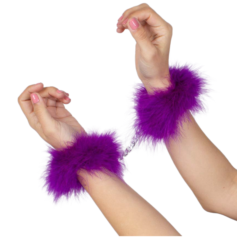 SECRETPLAY - PURPLE MARABOU HANDCUFFS - Kink&Play
