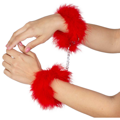 SECRETPLAY - RED MARABOU HANDCUFFS - Kink&Play