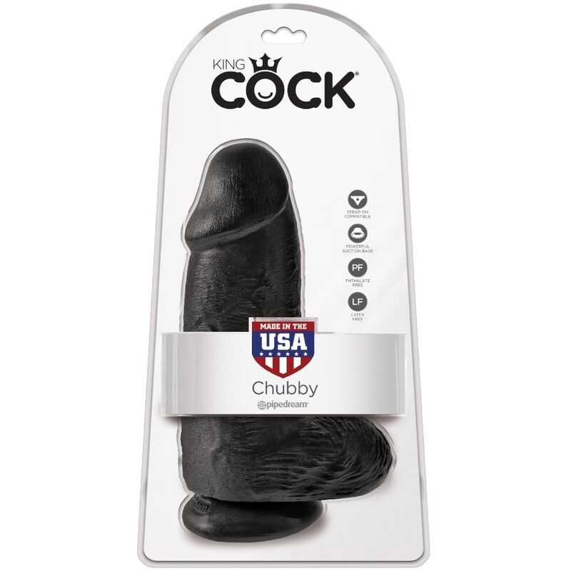 KING COCK - CHUBBY REALISTIC PENIS 23 CM SVART