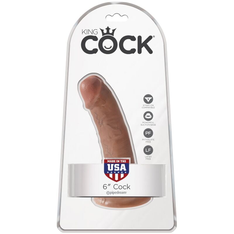 KING COCK - REALISTISK PENIS 15 CM KARAMELL