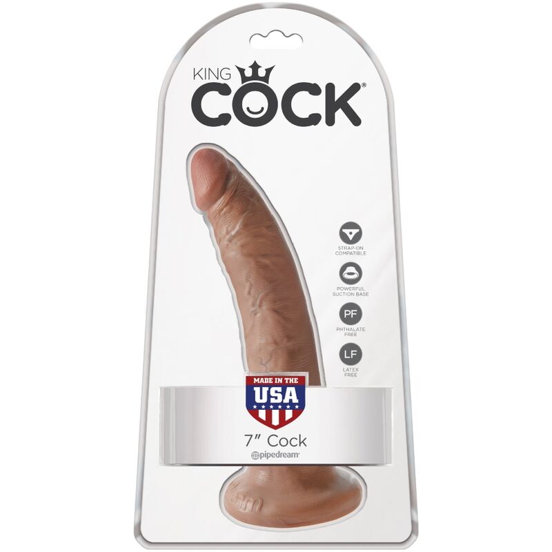 KING COCK - REALISTISK PENIS 17,5 CM KARAMELL