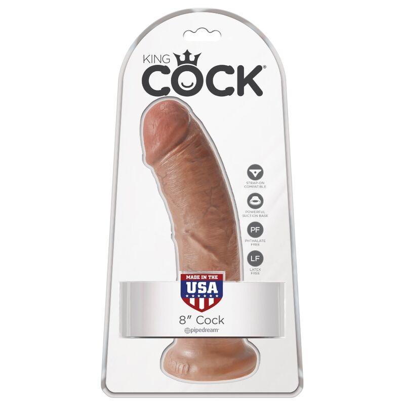 KING COCK - REALISTISK PENIS 19,5 CM KARAMELL