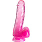 KING COCK - KLAR REALISTISK PENIS MED KUGLAR 13,5 CM ROSA