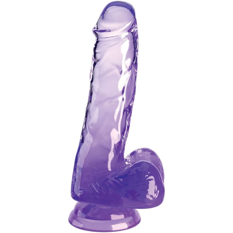 KING COCK - REALISTISK KUK MED KUKULOR 13,5 CM LILA