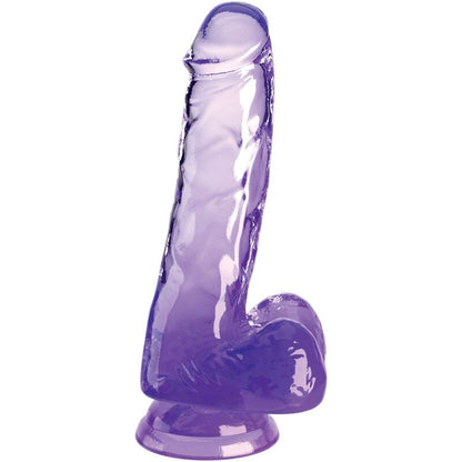 KING COCK - REALISTISK KUK MED KUKULOR 13,5 CM LILA