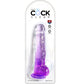 KING COCK - KLAR REALISTISK PENIS MED KUGLAR 16,5 CM LILA