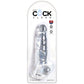KING COCK - KLAR REALISTISK PENIS MED KUGLAR 16,5 CM TRANSPARENT