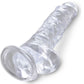 KING COCK - KLAR REALISTISK PENIS MED KUGLAR 16,5 CM TRANSPARENT